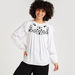 Embroidered Yoke Top with Long Sleeves and Ruffle Detail-Shirts & Blouses-thumbnail-0