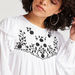 Embroidered Yoke Top with Long Sleeves and Ruffle Detail-Shirts & Blouses-thumbnail-2