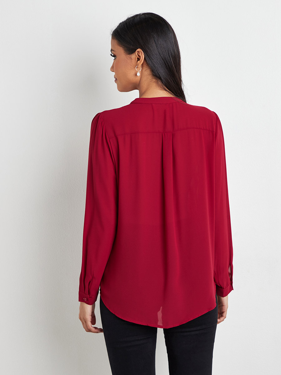 بلوزة بأزرار وكسرات من ستايلي-women-clothing-shirtsandblouses-blouses-image-3