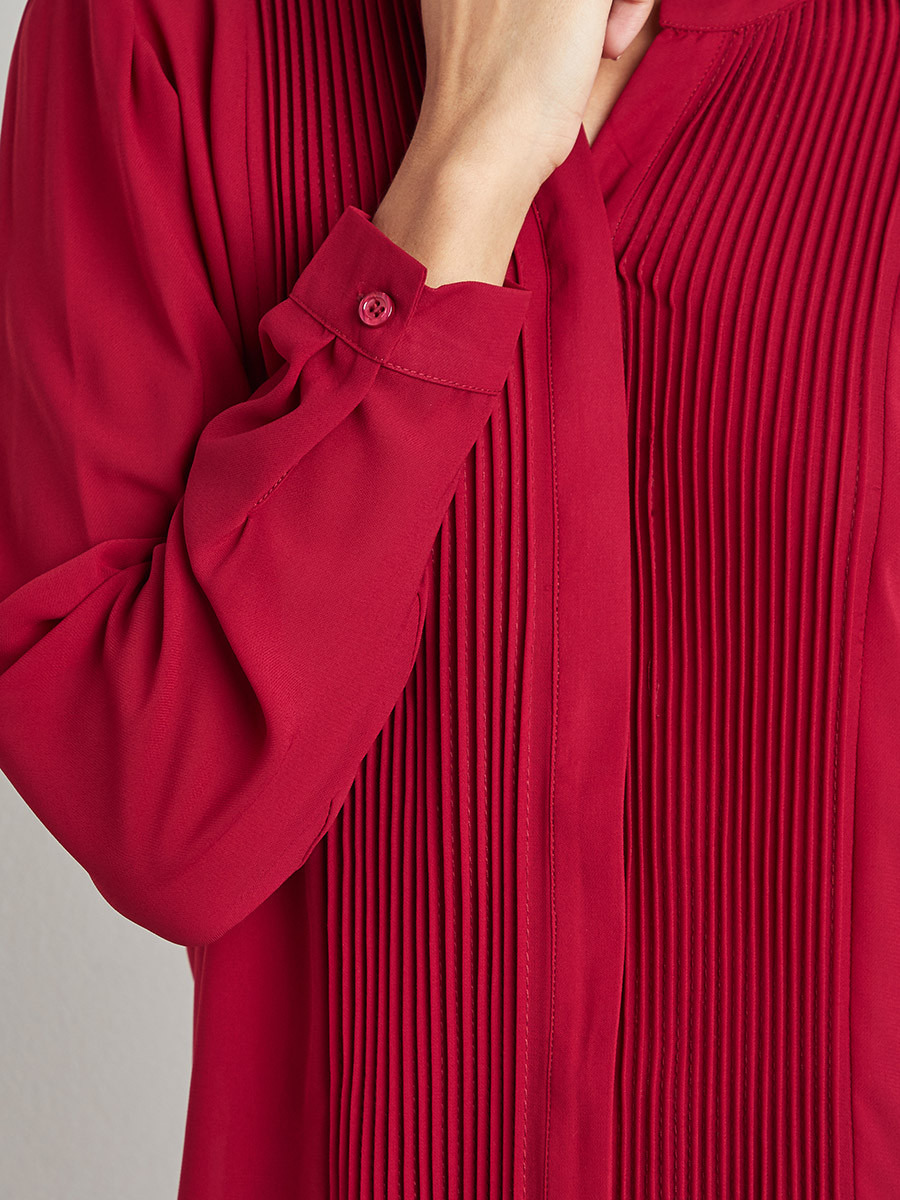 بلوزة بأزرار وكسرات من ستايلي-women-clothing-shirtsandblouses-blouses-image-4