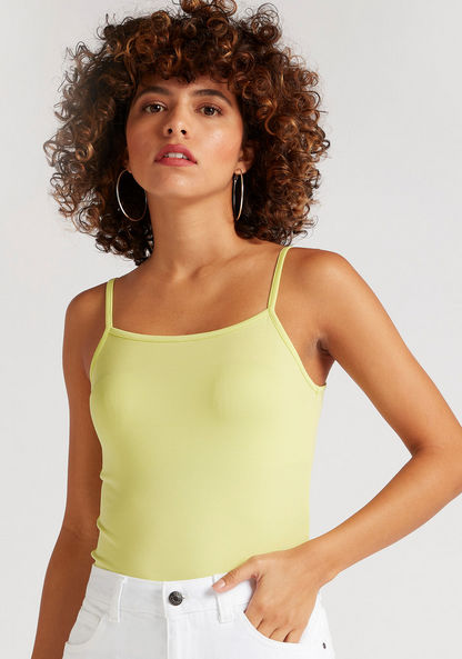 Solid Cami with Scoop Neck and Spaghetti Strap