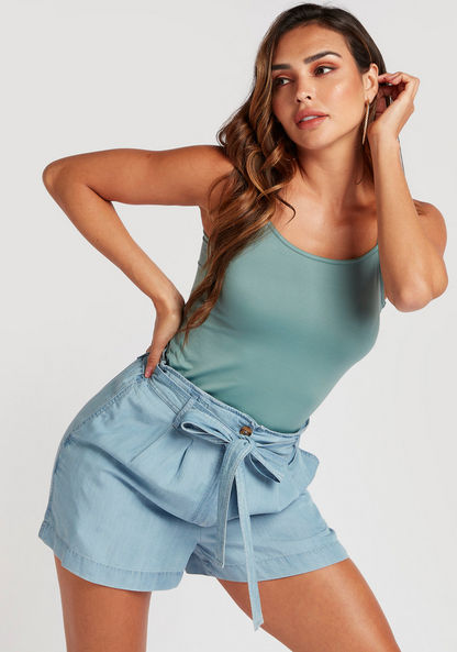 Solid Cami with Scoop Neck and Spaghetti Strap