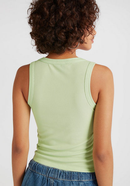 Solid Cami Top with Round Neck
