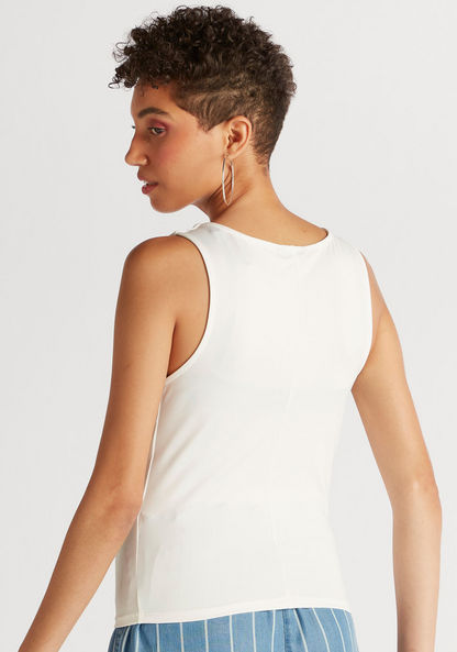Solid Tank Top with Scoop Neck