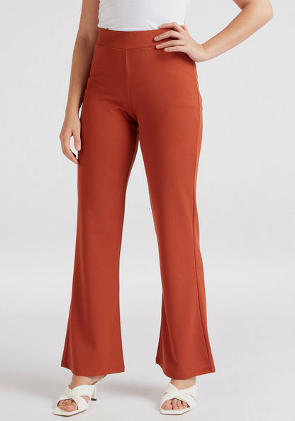 Solid Mid-Rise Boot Cut Treggings