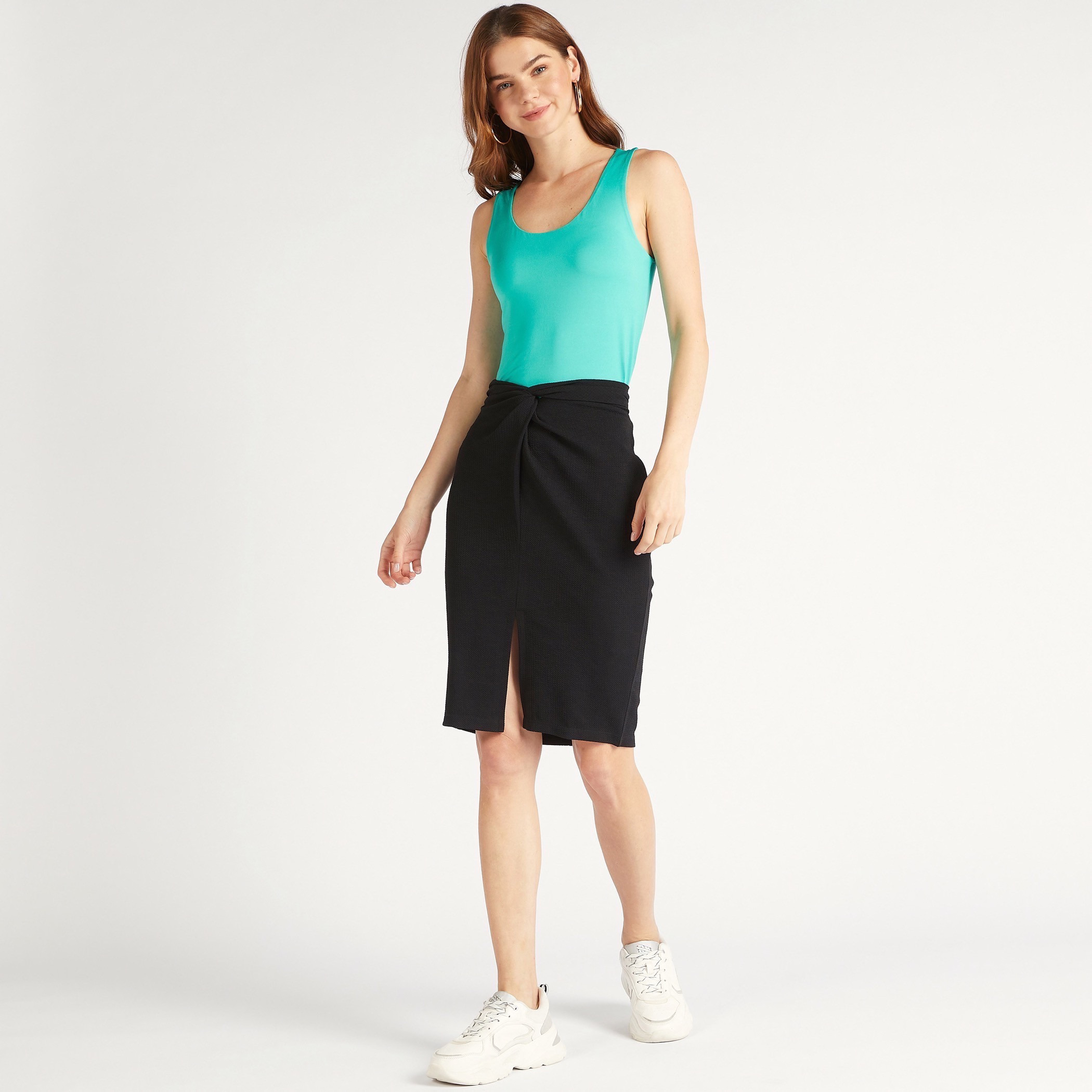 تنّورة ضيّقة بارزة الملمس بزينة عقدة مزدوجة-women-clothing-skirts-image-2