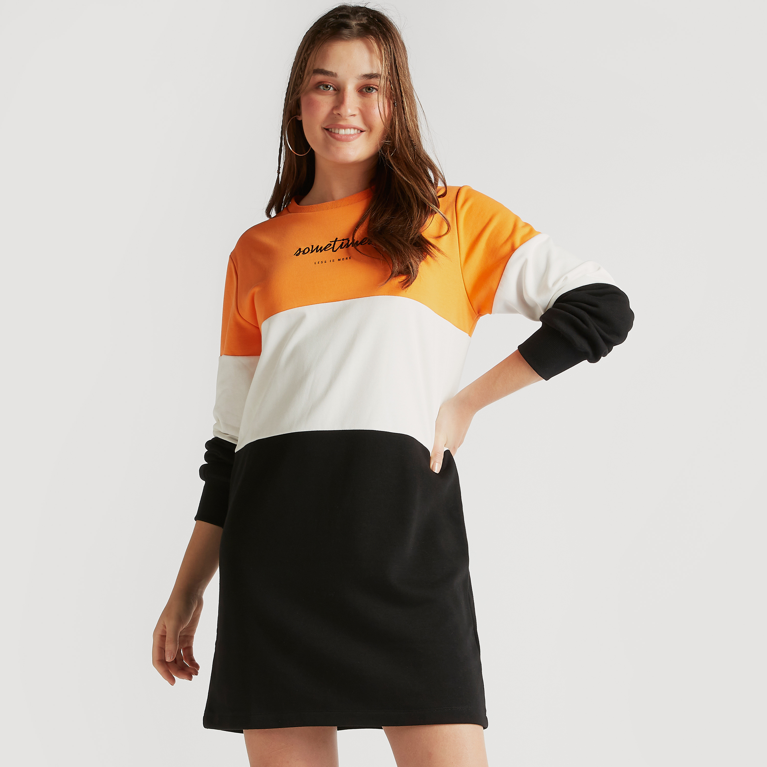 Buy Women s Embroidered Mini Jumper Dress with Long Sleeves Online Centrepoint Oman