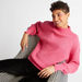 Textured Funnel Neck Sweater with Long Sleeves-Sweaters-thumbnailMobile-0