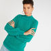 Textured High Neck Sweater with Long Sleeves-Sweaters-thumbnailMobile-0