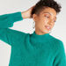 Textured High Neck Sweater with Long Sleeves-Sweaters-thumbnail-4