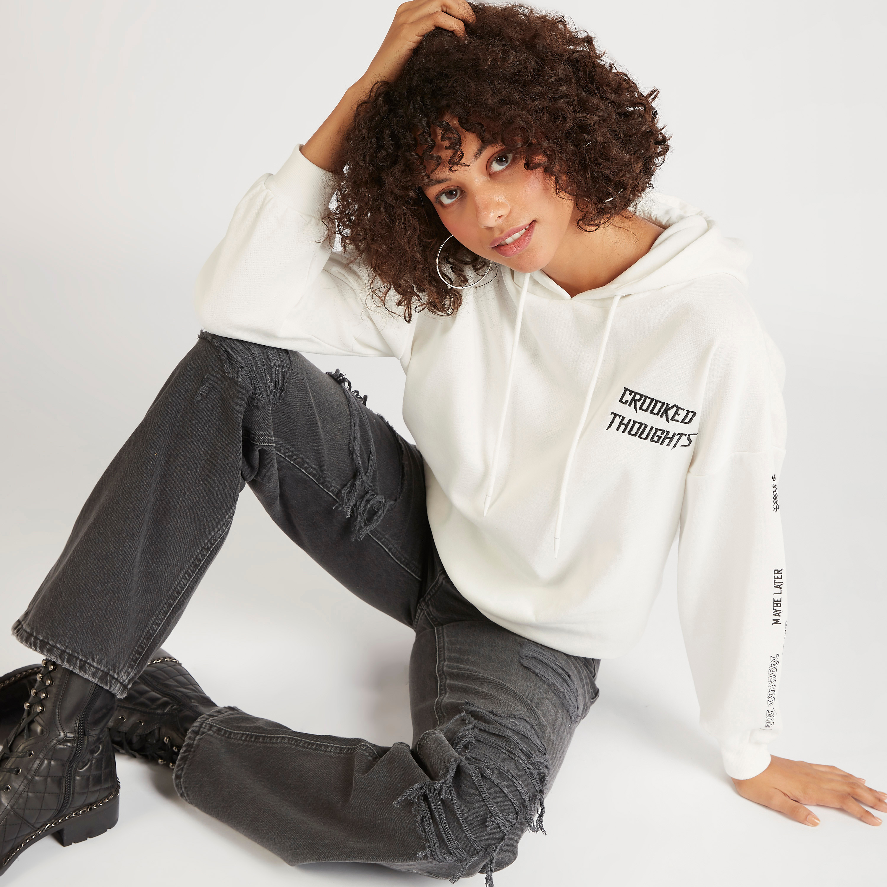 Text Print Hooded Neck Sweatshirt-women-clothing-hoodiesandsweatshirts-sweatshirts-image-1