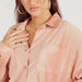 Textured Oversized Button Up Shirt with Long Sleeves and Patch Pockets-Shirts & Blouses-thumbnail-2