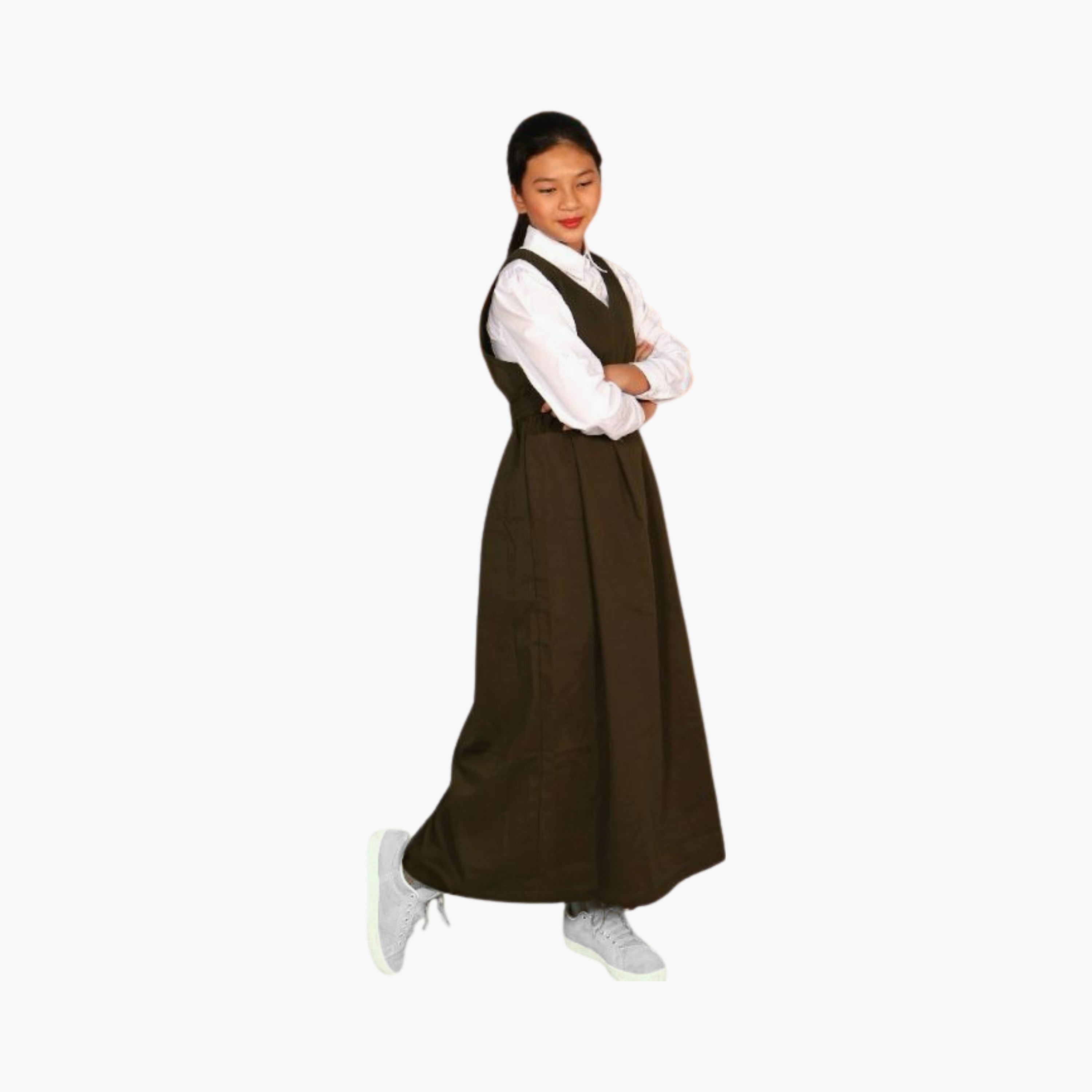 My School Plain Model 7 Uniform Dress - Green-girls-clothing-schoolwear-dresses-image-2
