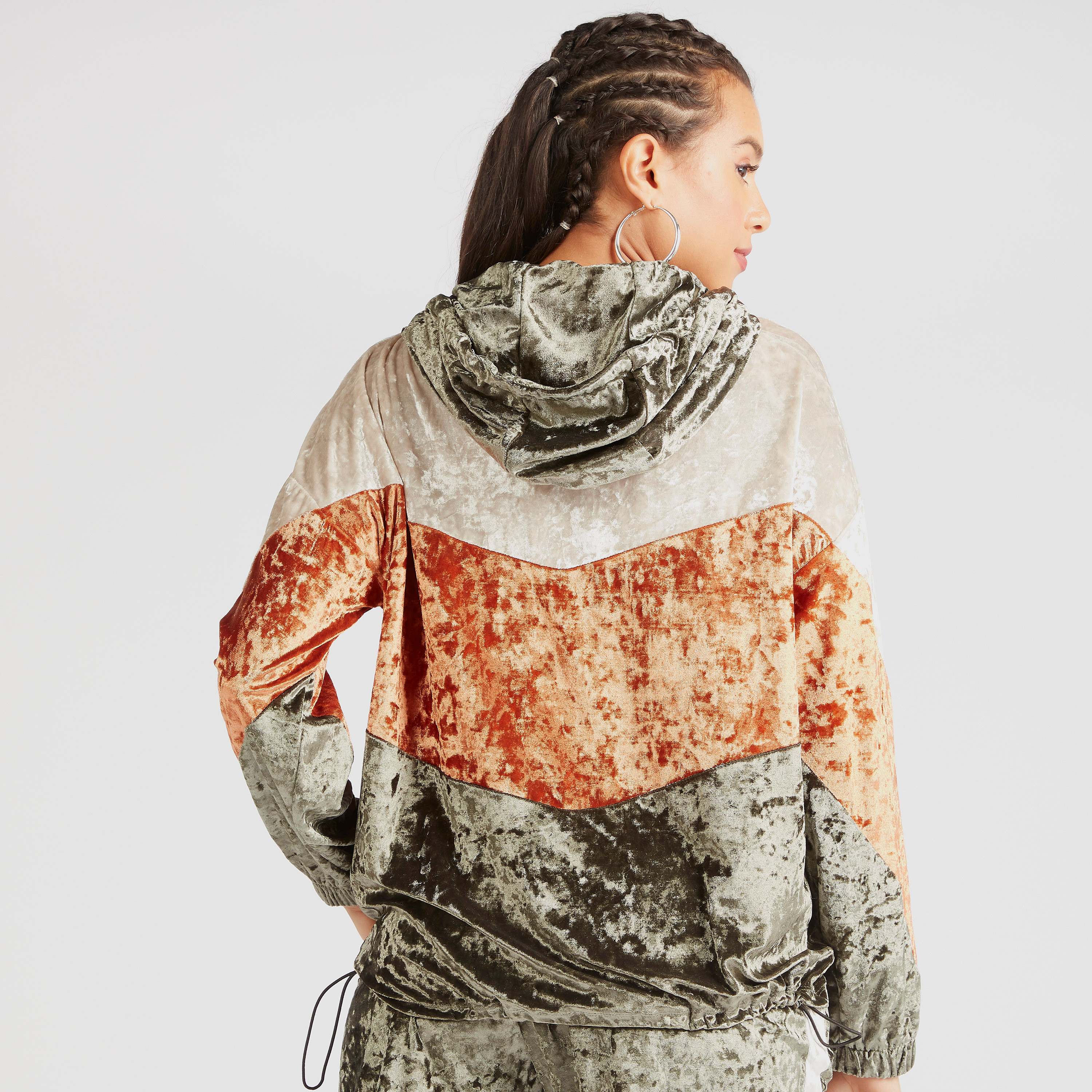 Textured Hooded Sweatshirt with Long Sleeves-women-clothing-hoodiesandsweatshirts-hoodies-image-4
