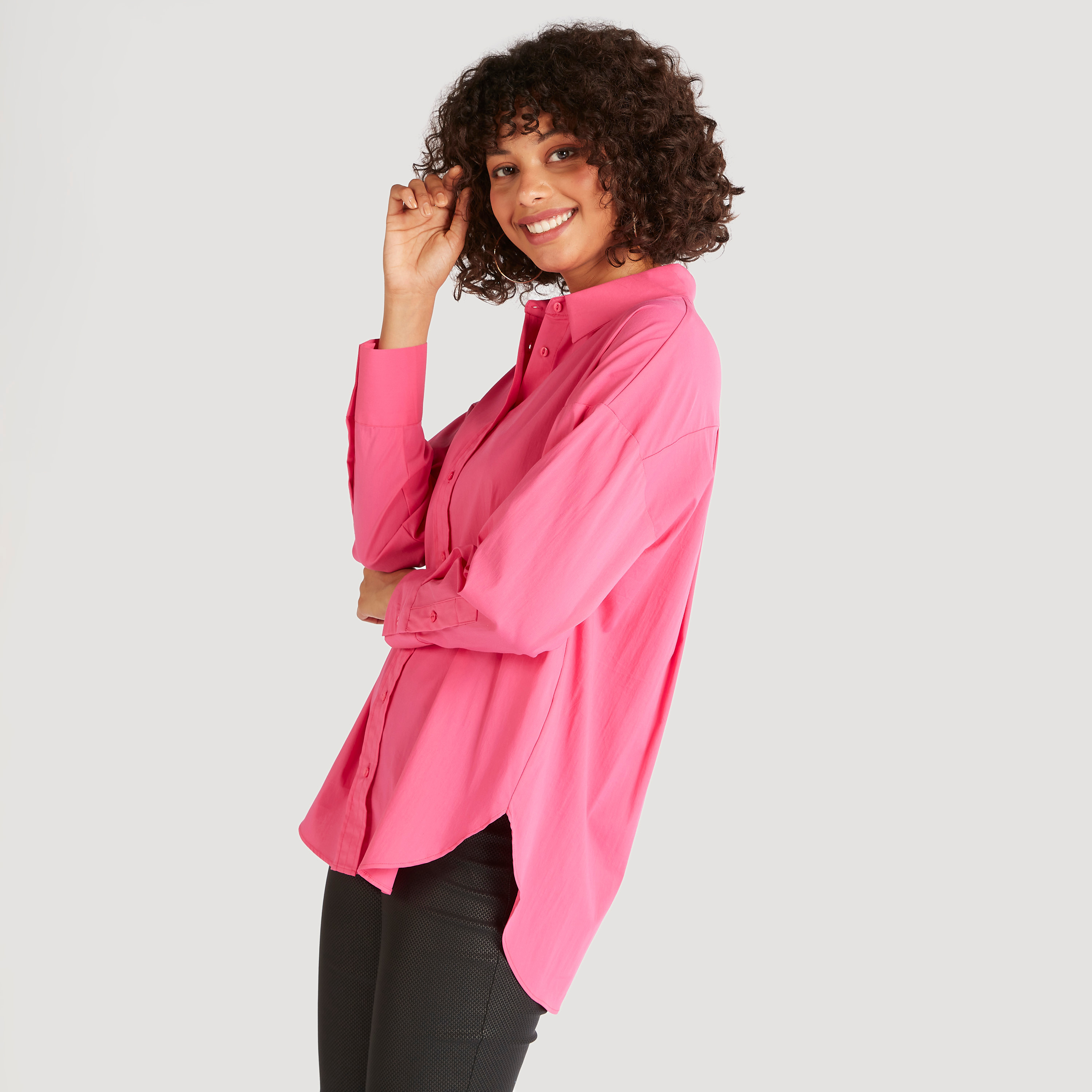 قميص سادة بياقة عاديّة وأكمام طويلة-women-clothing-shirtsandblouses-shirts-image-1