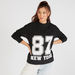 Printed Crew Neck Sweater with Long Sleeves-Sweaters-thumbnailMobile-0