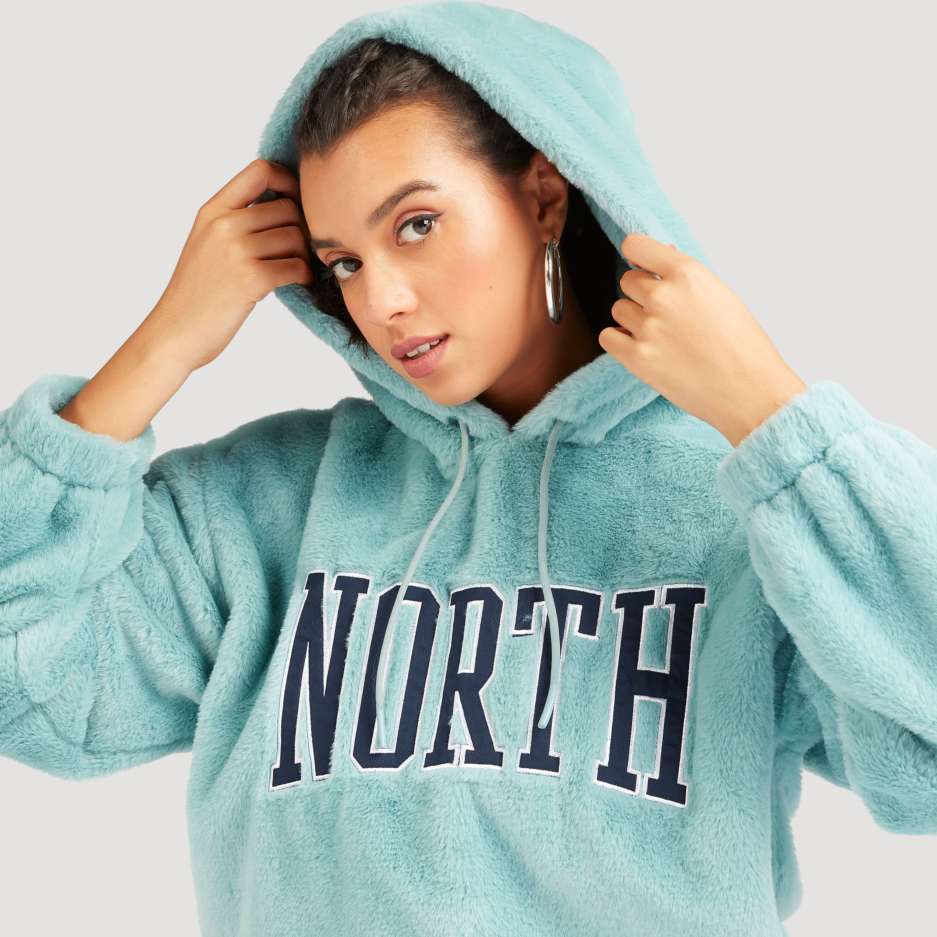 Textured Sweatshirt with Hood and Long Sleeves-women-clothing-hoodiesandsweatshirts-hoodies-image-6