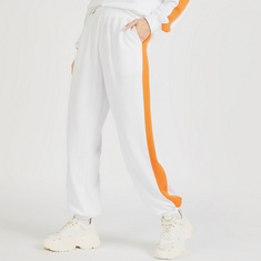 Solid Mid-Rise Joggers with Elasticated Waistband and Pockets