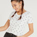 Shell Print Ribbed Crop Top with Cap Sleeves and V-neck-T Shirts-thumbnailMobile-2