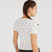 Shell Print Ribbed Crop Top with Cap Sleeves and V-neck-T Shirts-thumbnail-3