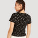 Floral Print Ribbed Crop T-shirt with Cap Sleeves and V-neck-T Shirts-thumbnailMobile-3