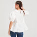Solid Top with Peter Pan Collar and Puff Sleeves-Shirts & Blouses-thumbnailMobile-4