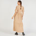Textured Maxi Wrap Dress with Puff Sleeves-Dresses-thumbnail-3