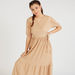 Textured Maxi Wrap Dress with Puff Sleeves-Dresses-thumbnail-4