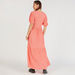 Textured Maxi Wrap Dress with Puff Sleeves-Dresses-thumbnail-3