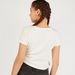 Ribbed Crop T-shirt with Tie-Up Detail and Short Sleeves-T Shirts-thumbnailMobile-3