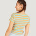Striped Crop T-shirt with Crew Neck and Short Sleeves-T Shirts-thumbnail-3
