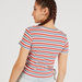 Striped Crop T-shirt with Round Neck and Short Sleeves-T Shirts-thumbnailMobile-3