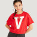 Printed Crop T-shirt with Crew Neck and Short Sleeves-T Shirts-thumbnailMobile-2