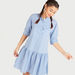 Striped Mini A-line Dress with Short Sleeves-Dresses-thumbnail-0