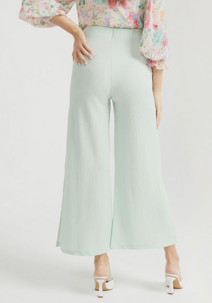 Solid Wrap Culottes with Tie-Up and Slit-Pants-image-3