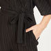 Textured V-neck Jumpsuit with Belt Tie-Up and 3/4 Sleeves-Jumpsuits and Playsuits-thumbnailMobile-4