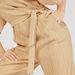 Textured V-neck Jumpsuit with Belt Tie-Up and 3/4 Sleeves-Jumpsuits & Playsuits-thumbnailMobile-2