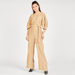 Textured V-neck Jumpsuit with Belt Tie-Up and 3/4 Sleeves-Jumpsuits & Playsuits-thumbnail-4