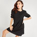 Schiffli Textured Mini Shift Dress with Ruffle Detail and Puff Sleeves-Dresses-thumbnailMobile-0