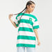 Striped Crew Neck T-Shirt with Short Sleeves-T Shirts-thumbnailMobile-2
