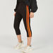 Cropped Leggings with Elasticated Waistband and Side Tape Detail-Leggings-thumbnail-0
