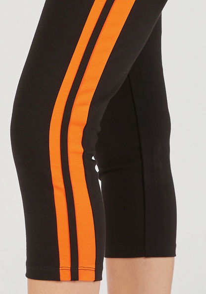 Cropped Leggings with Elasticated Waistband and Side Tape Detail-Leggings-image-2
