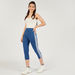 Cropped Leggings with Elasticated Waistband and Side Tape Detail-Leggings-thumbnailMobile-4
