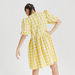 Checked Mini A-line Dress with Puff Sleeves-Dresses-thumbnail-3