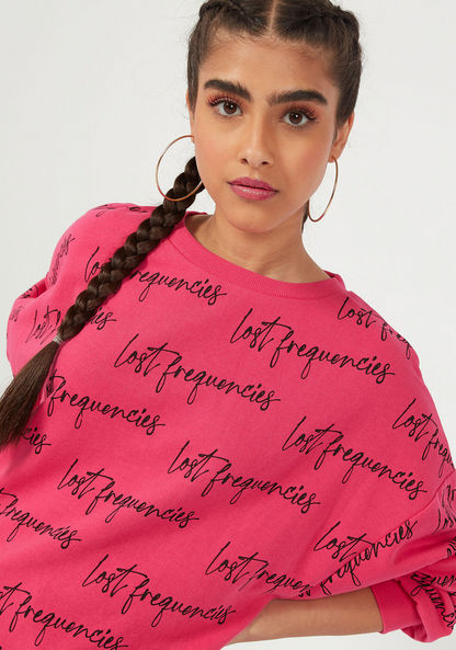 Typographic Print Crew Neck Sweatshirt with Long Sleeves-Sweatshirts-image-5