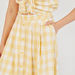 Checked A-line Skirt with Button Closure and Pockets-Skirts-thumbnailMobile-2
