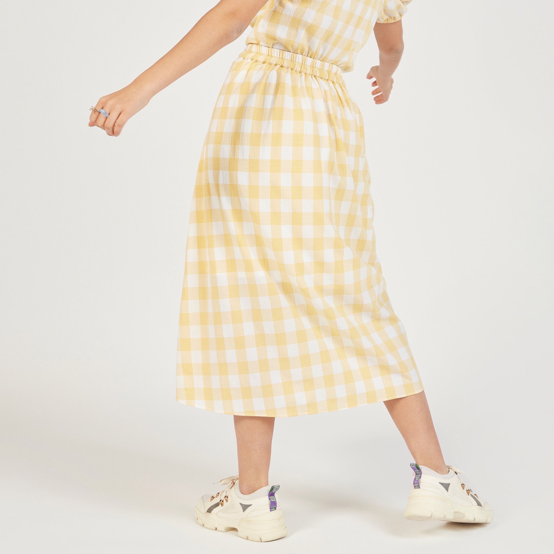 تنورة كاروهات إيه لاين بزر إغلاق وجيوب-women-clothing-skirts-image-4
