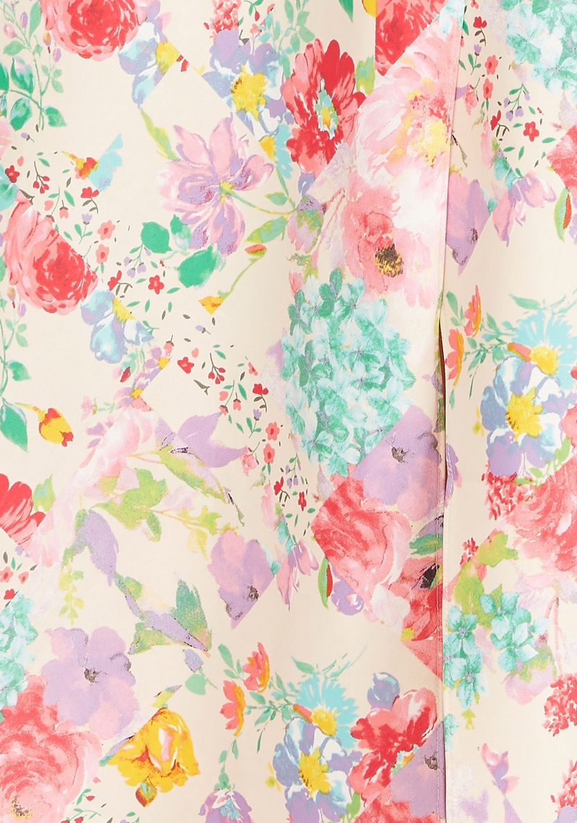 Floral Print Midi Wrap Skirt with Slit Detail-Skirts-image-4