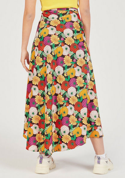 Floral Print Midi Wrap Skirt with Slit Detail-Skirts-image-3