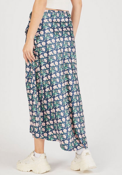 Floral Print Midi Wrap Skirt with Waist Tie-Ups-Skirts-image-3
